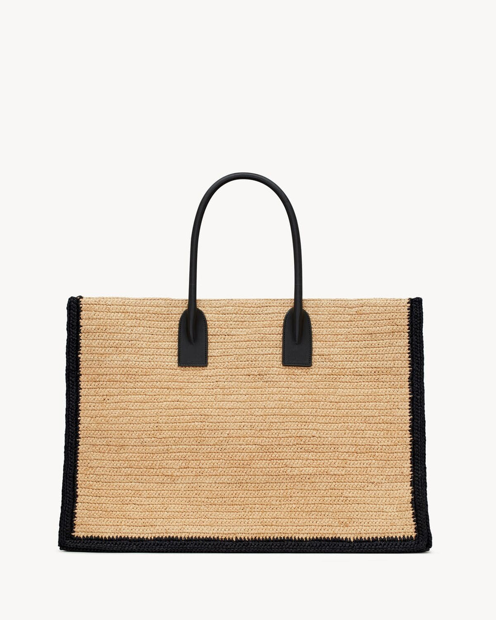 SAINTAURENT rive gauche tote bag in raffia and leather