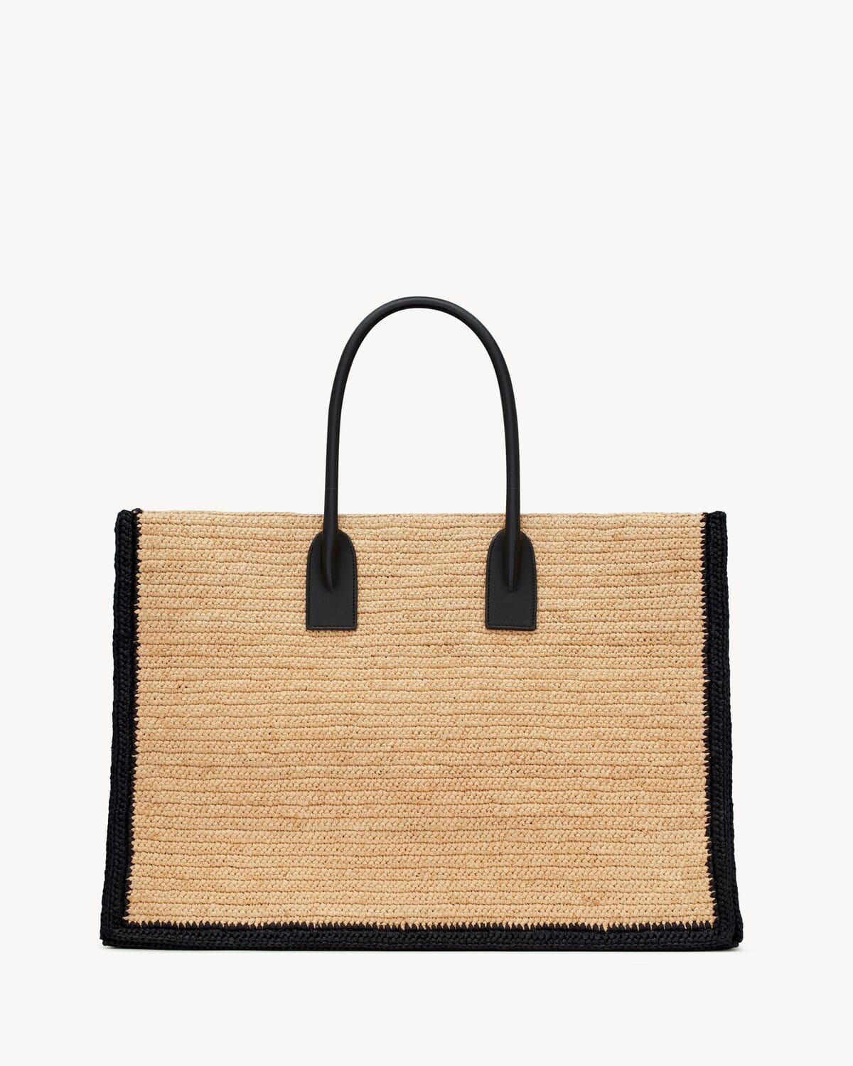 SAINTAURENT rive gauche tote bag in raffia and leather