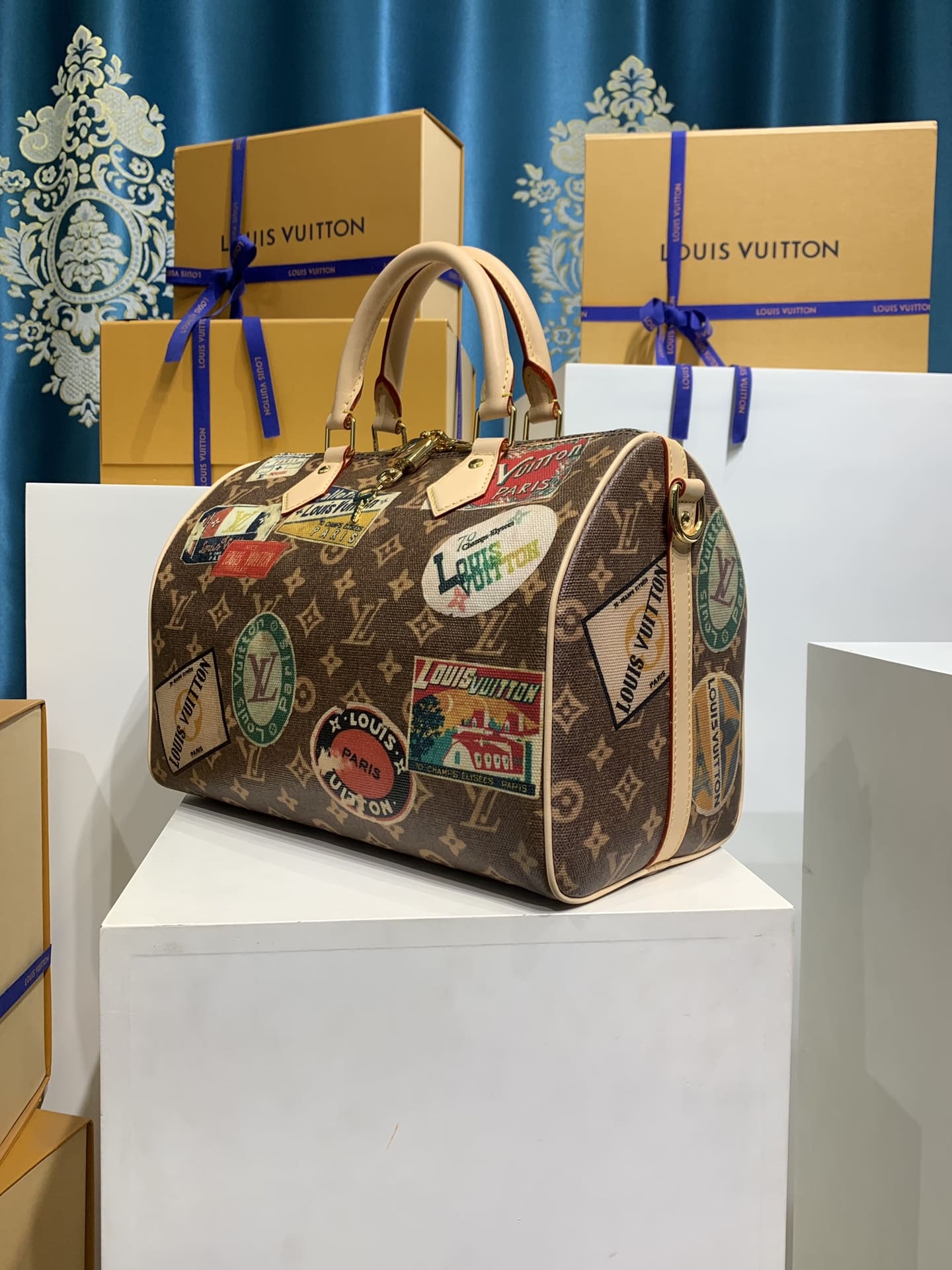 Louis Vuitton Monogram Hotel Labels Speedy Bandouliere 30