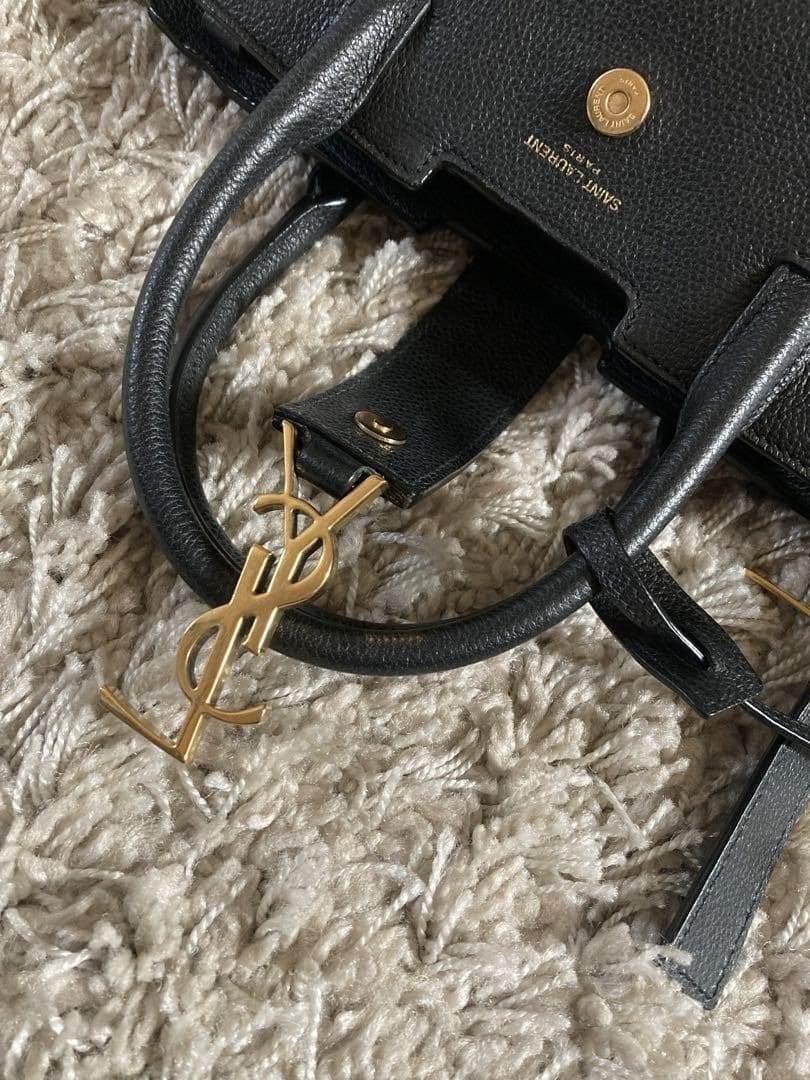 Saint Laurent Downtown Baby Cabas In Smooth And Crocodile Emboss