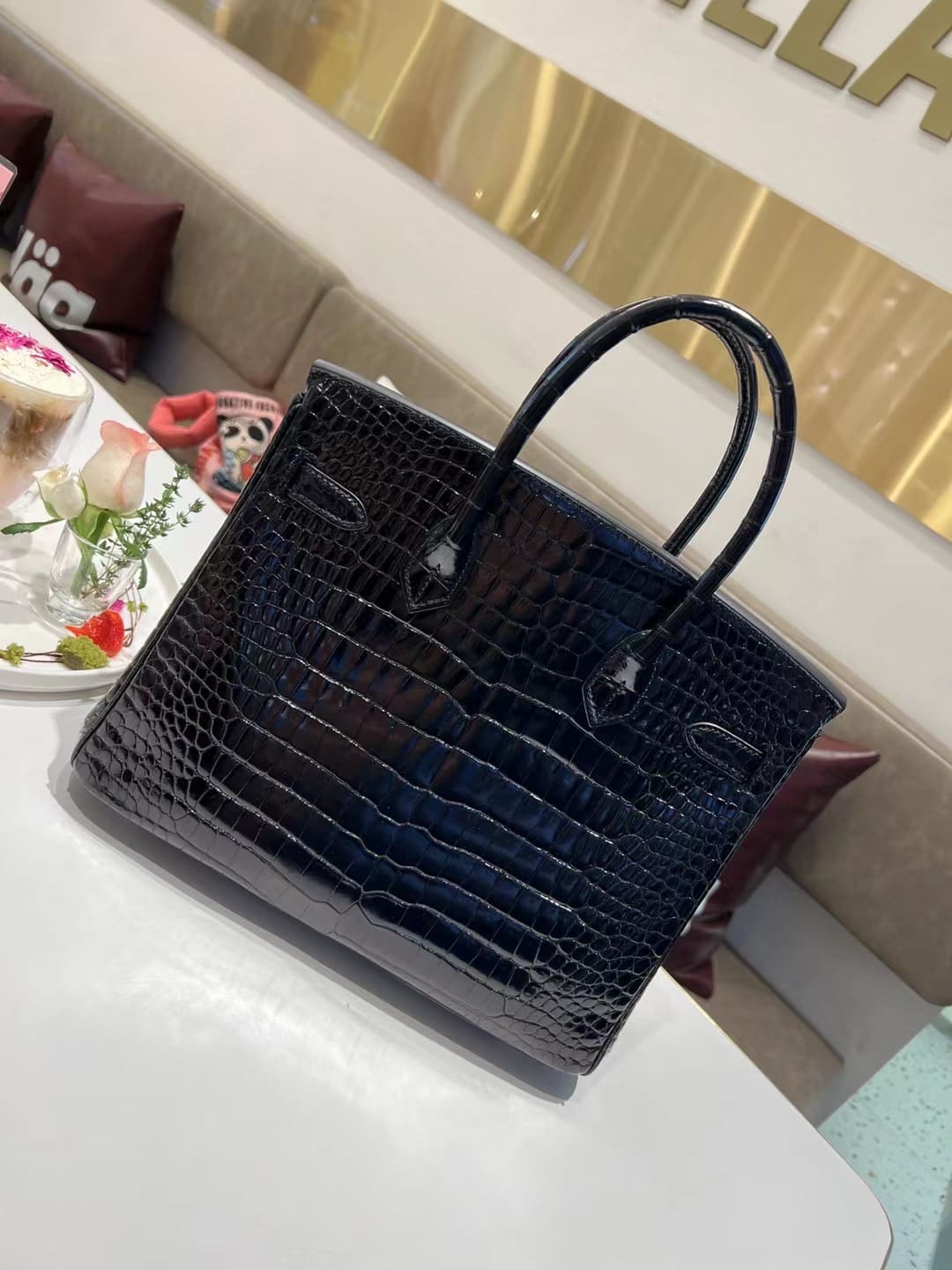 Hermès Black Matte Alligator Birkin 30 Gold Hardware