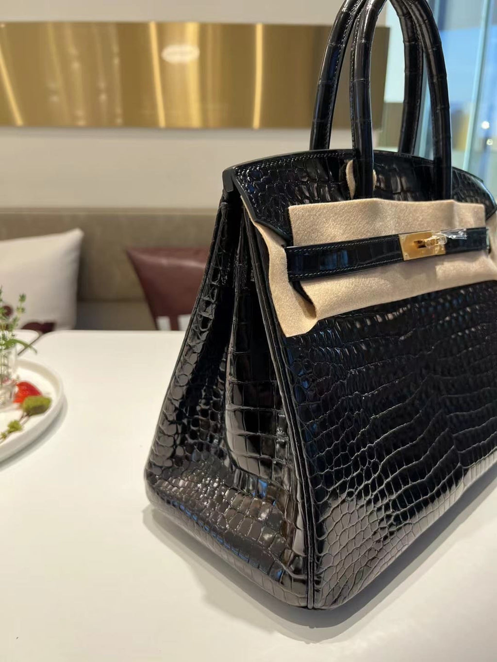 Hermès Black Matte Alligator Birkin 30 Gold Hardware
