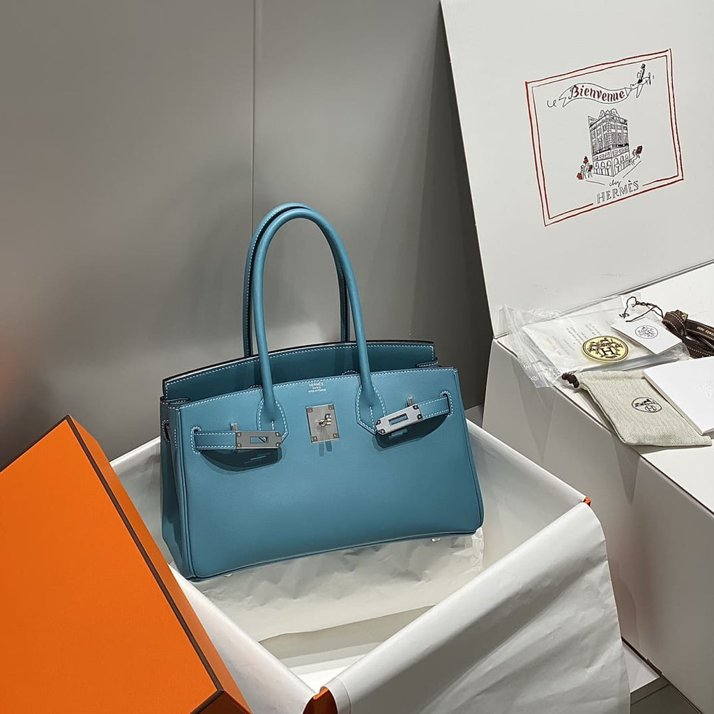 Hermès Blue Jean Shoulder Birkin 29 Palladium Hardware