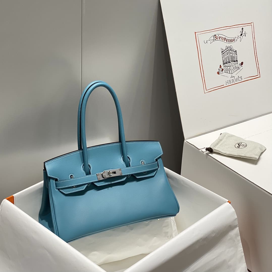 Hermès Blue Jean Shoulder Birkin 29 Palladium Hardware