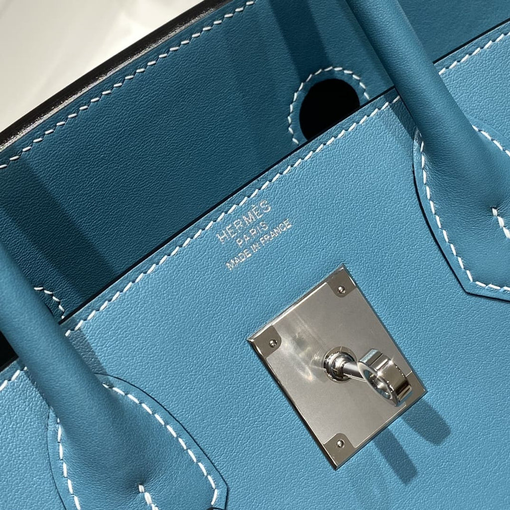 Hermès Blue Jean Shoulder Birkin 29 Palladium Hardware