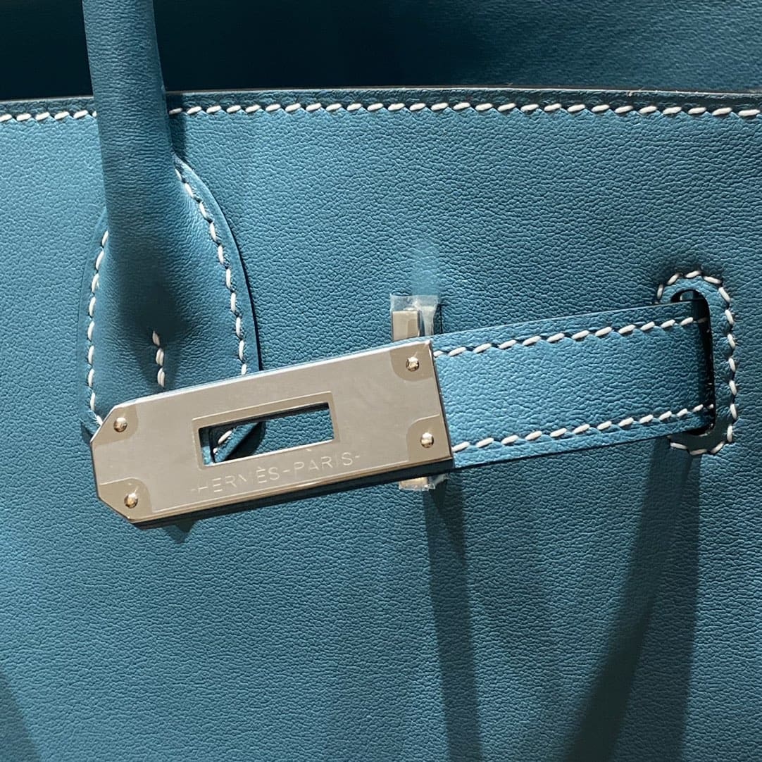 Hermès Blue Jean Shoulder Birkin 29 Palladium Hardware