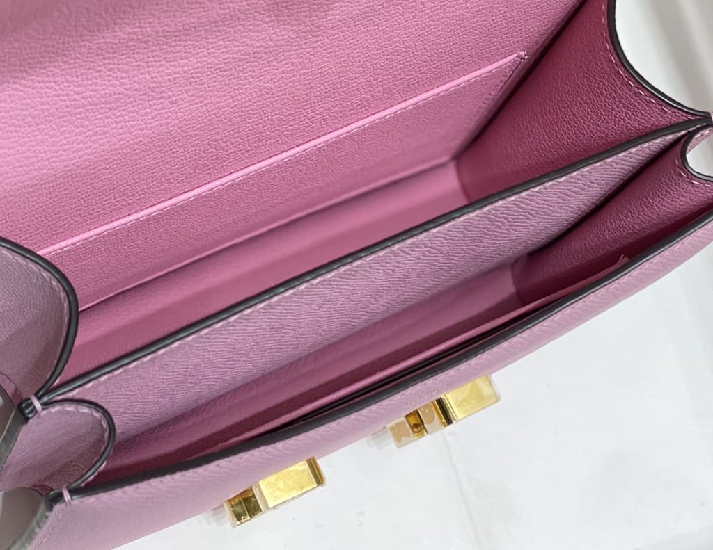 Hermès Constance 18 Mauve Sylvestre Epsom Rose Gold Hardware