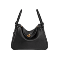 Hermès Lindy 26 Black Clemence Gold Hardware