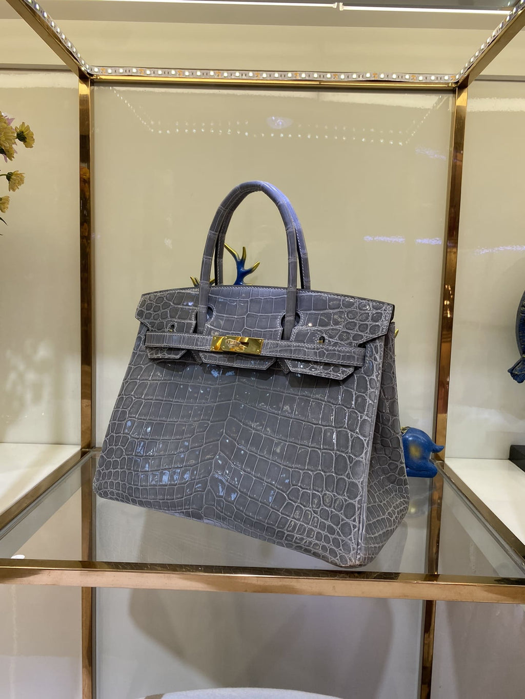 Hermès Birkin 30 Graphite Matte Alligator Gold Hardware