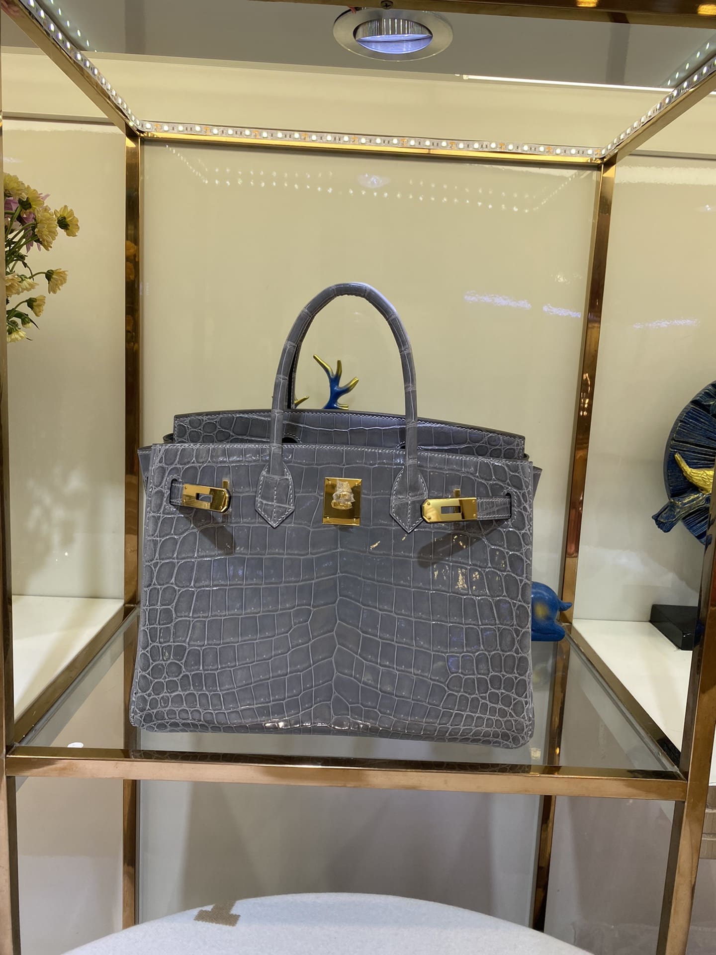 Hermès Birkin 30 Graphite Matte Alligator Gold Hardware
