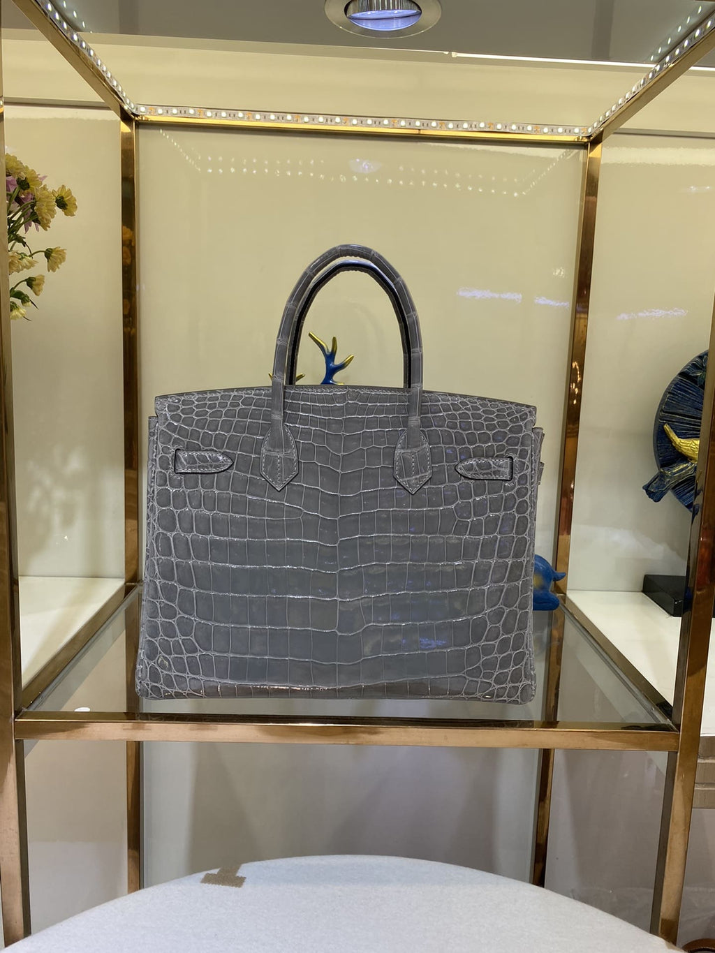 Hermès Birkin 30 Graphite Matte Alligator Gold Hardware