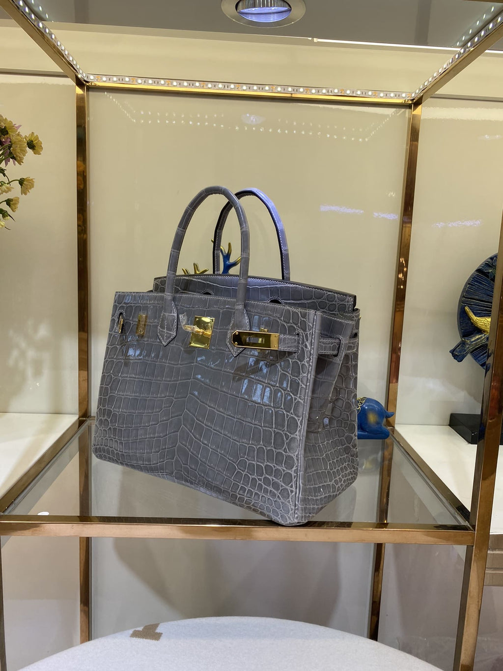 Hermès Birkin 30 Graphite Matte Alligator Gold Hardware