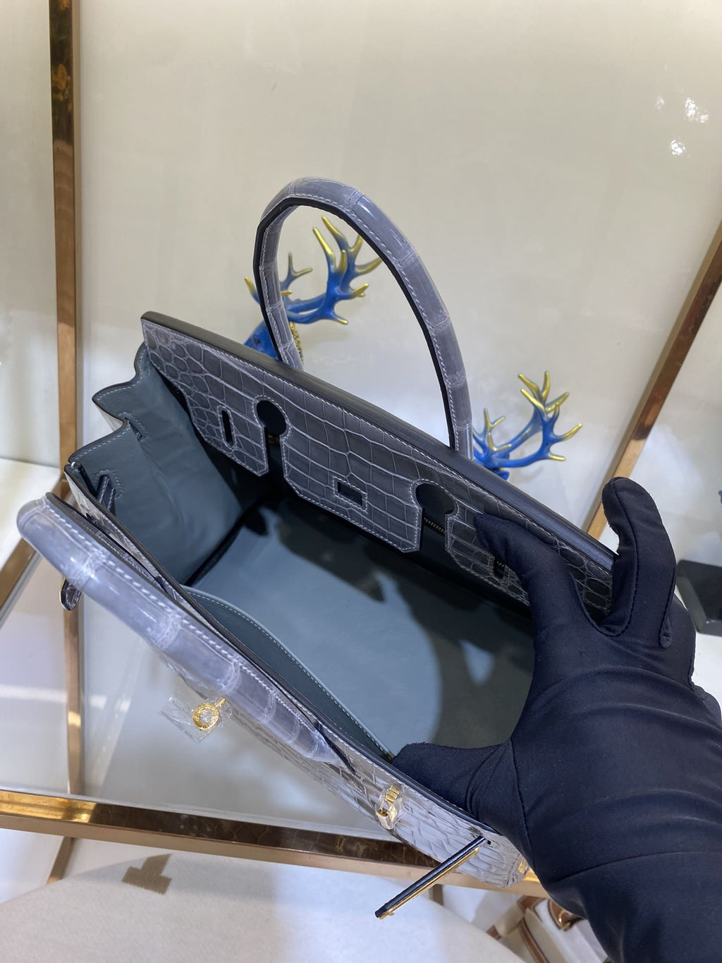 Hermès Birkin 30 Graphite Matte Alligator Gold Hardware