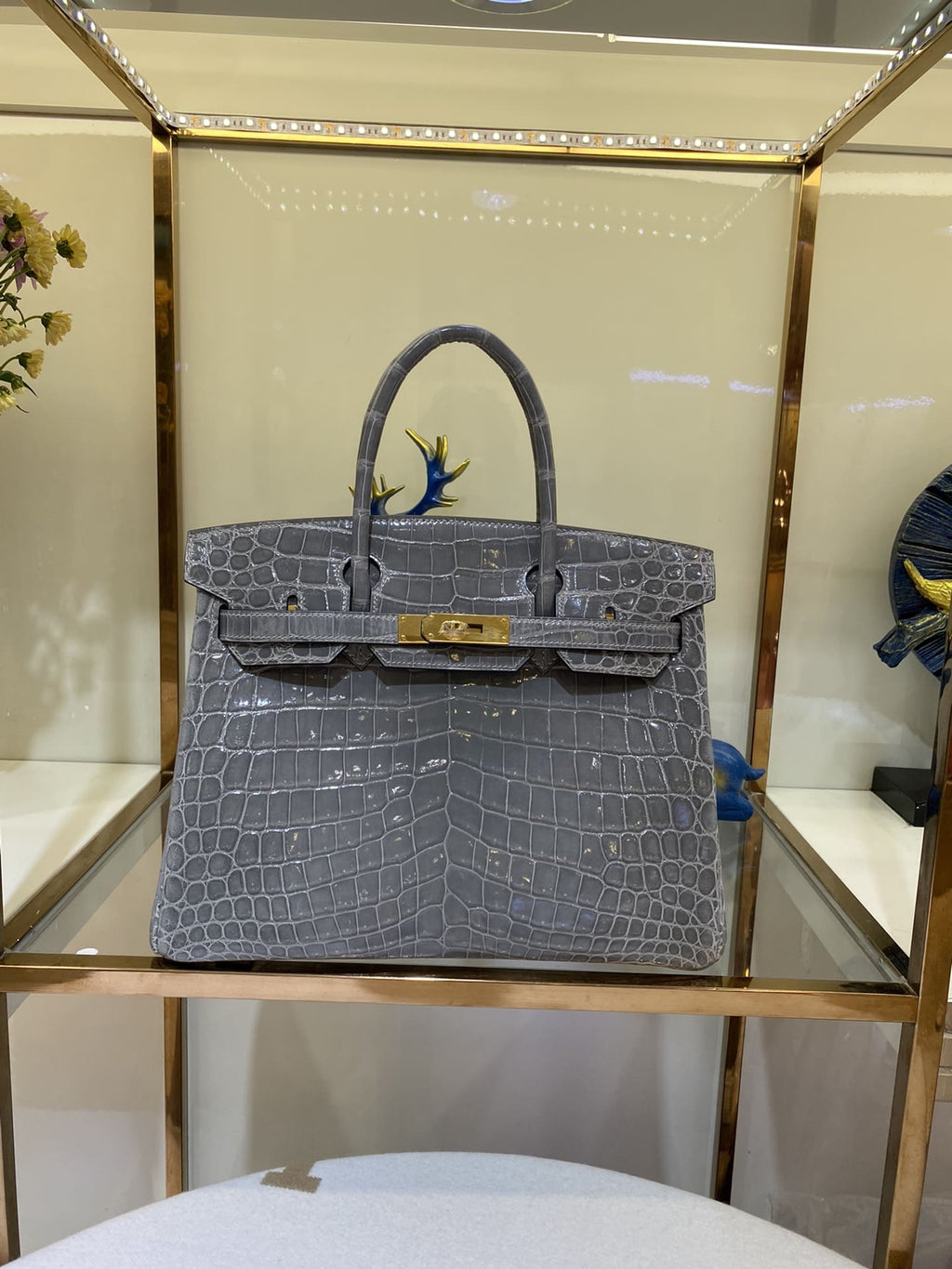Hermès Birkin 30 Graphite Matte Alligator Gold Hardware