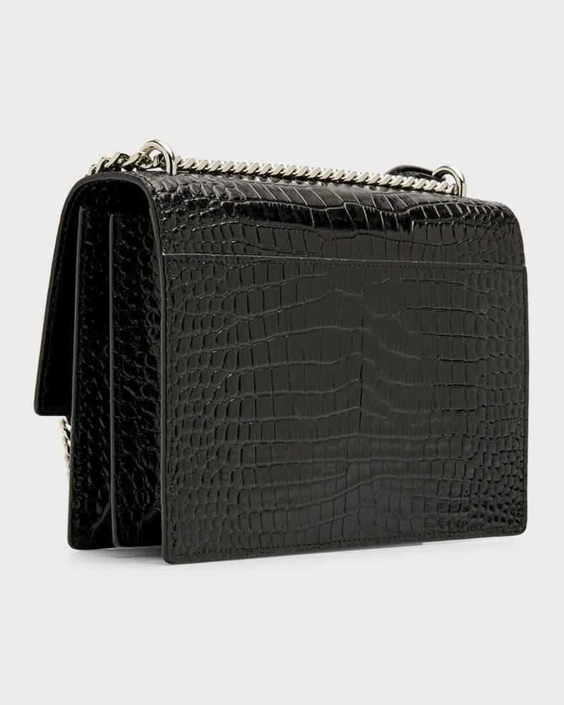 Saint Laurent Sunset Medium In Crocodile Embossed Shiny Leather
