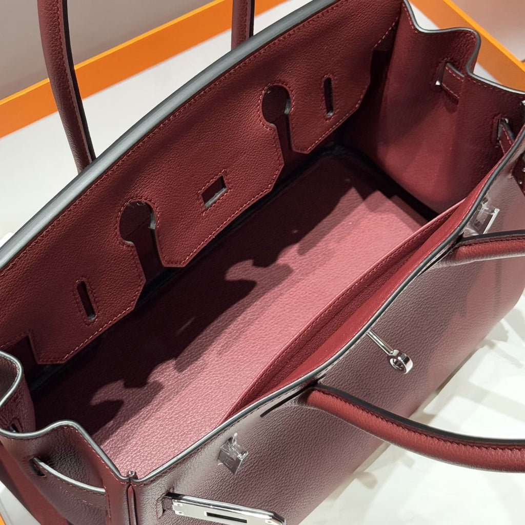 Hermès Rouge Evercolor Shoulder Birkin 29 Palladium Hardware