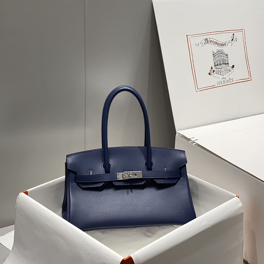 Hermès Blue Shoulder Birkin 29 Palladium Hardware