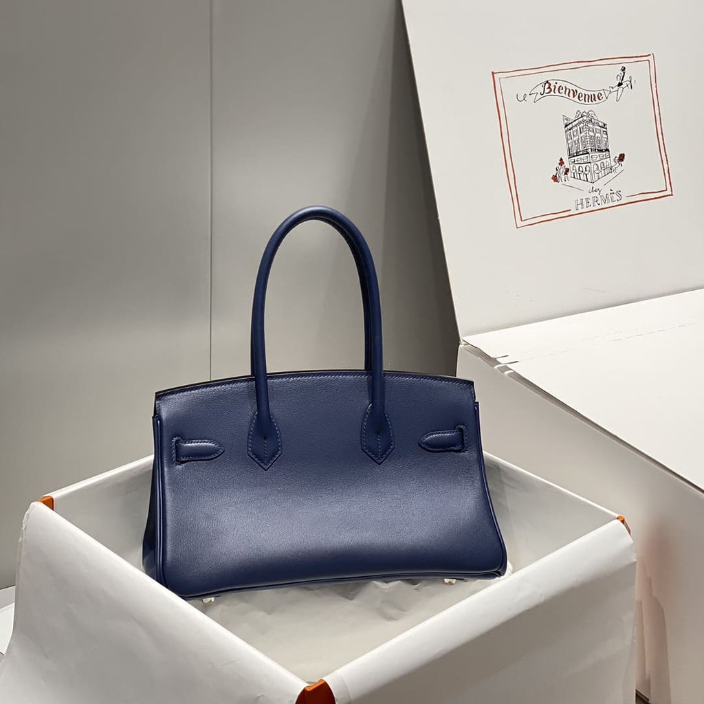 Hermès Blue Shoulder Birkin 29 Palladium Hardware