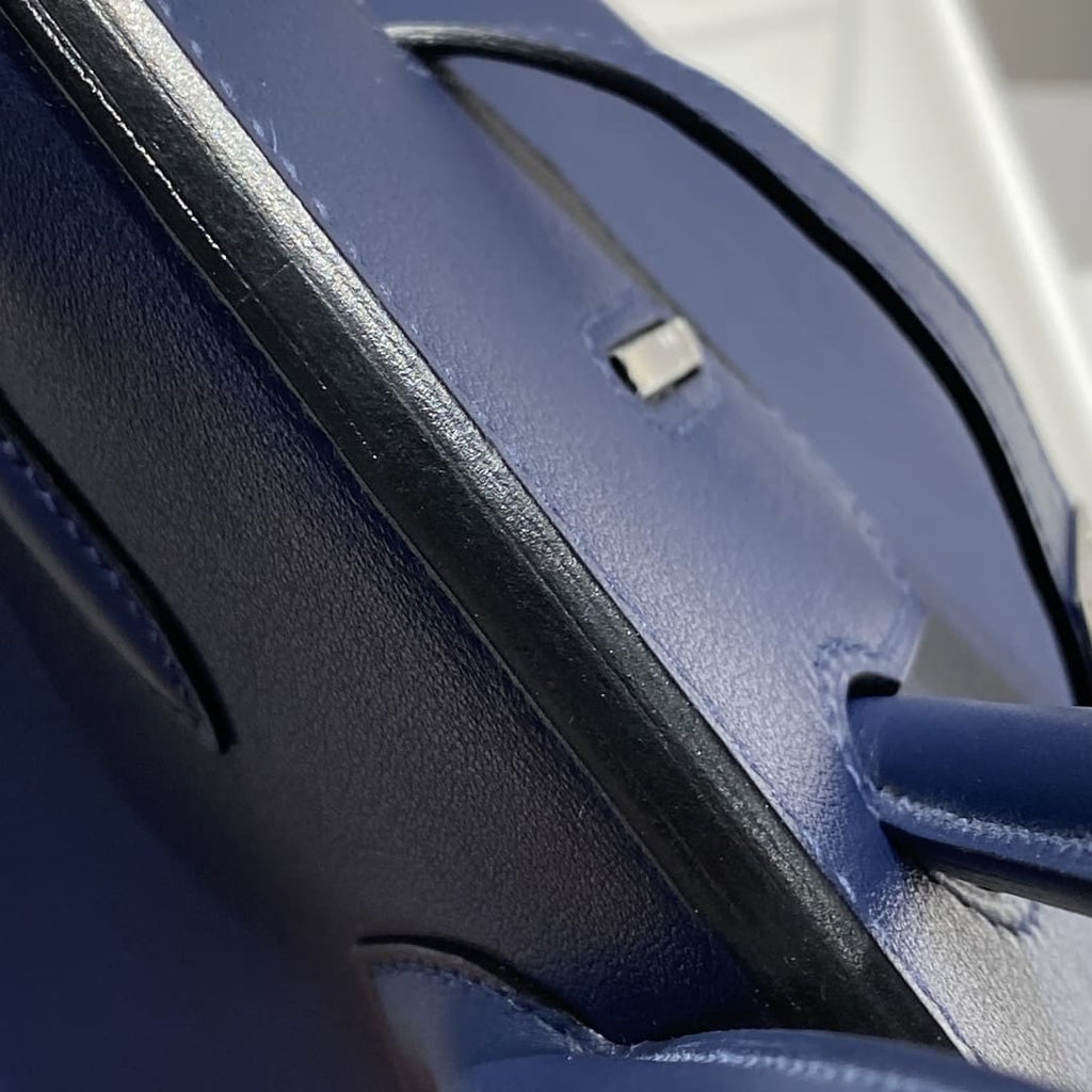 Hermès Blue Shoulder Birkin 29 Palladium Hardware