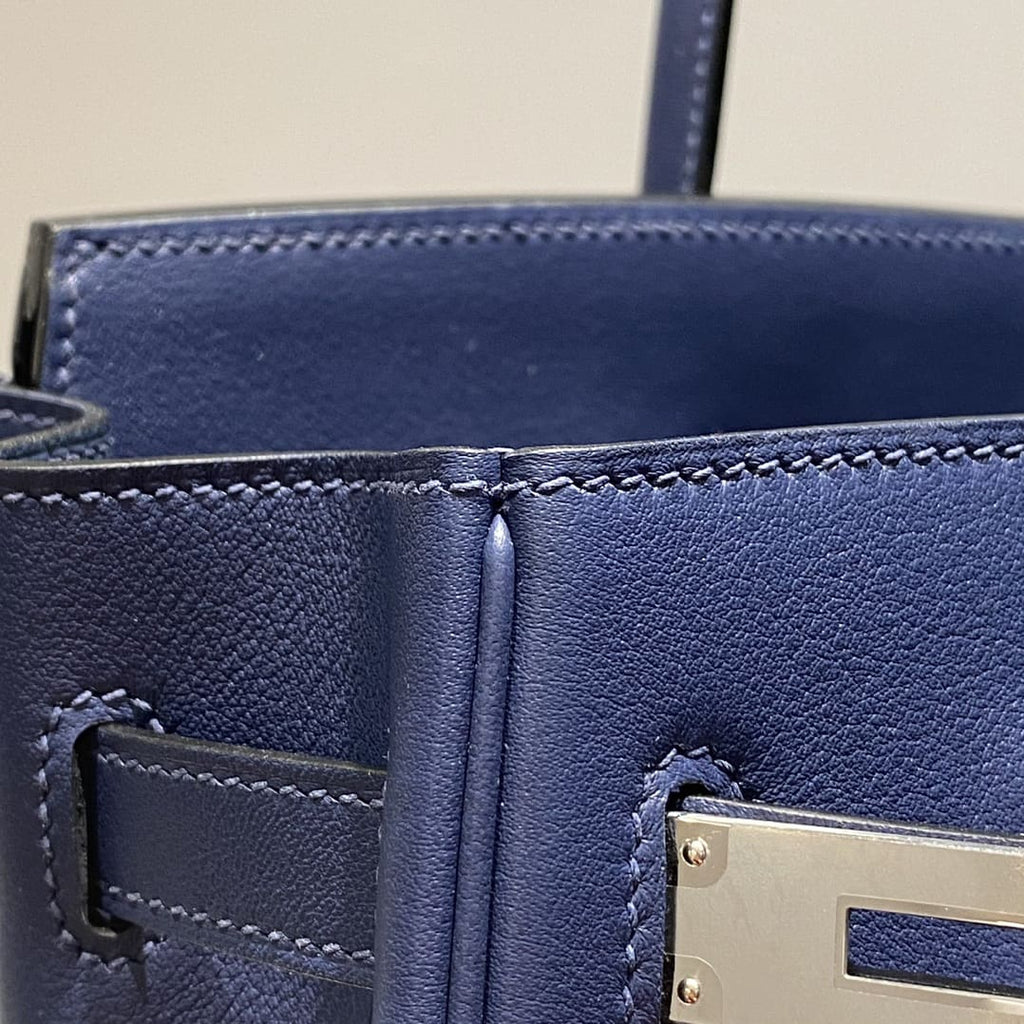 Hermès Blue Shoulder Birkin 29 Palladium Hardware