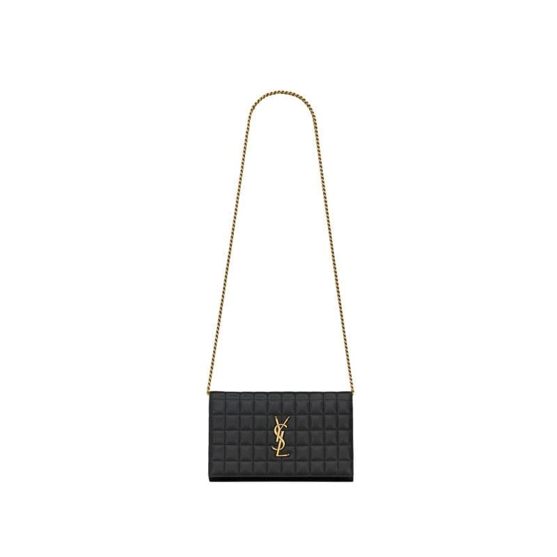 SAINT LAURENT LAMBSKIN CASSANDRE CHAIN WALLET